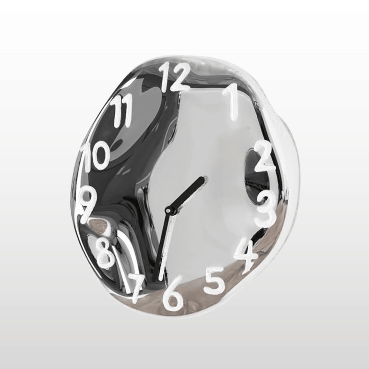 Distorted Numeral Art Wall Clock