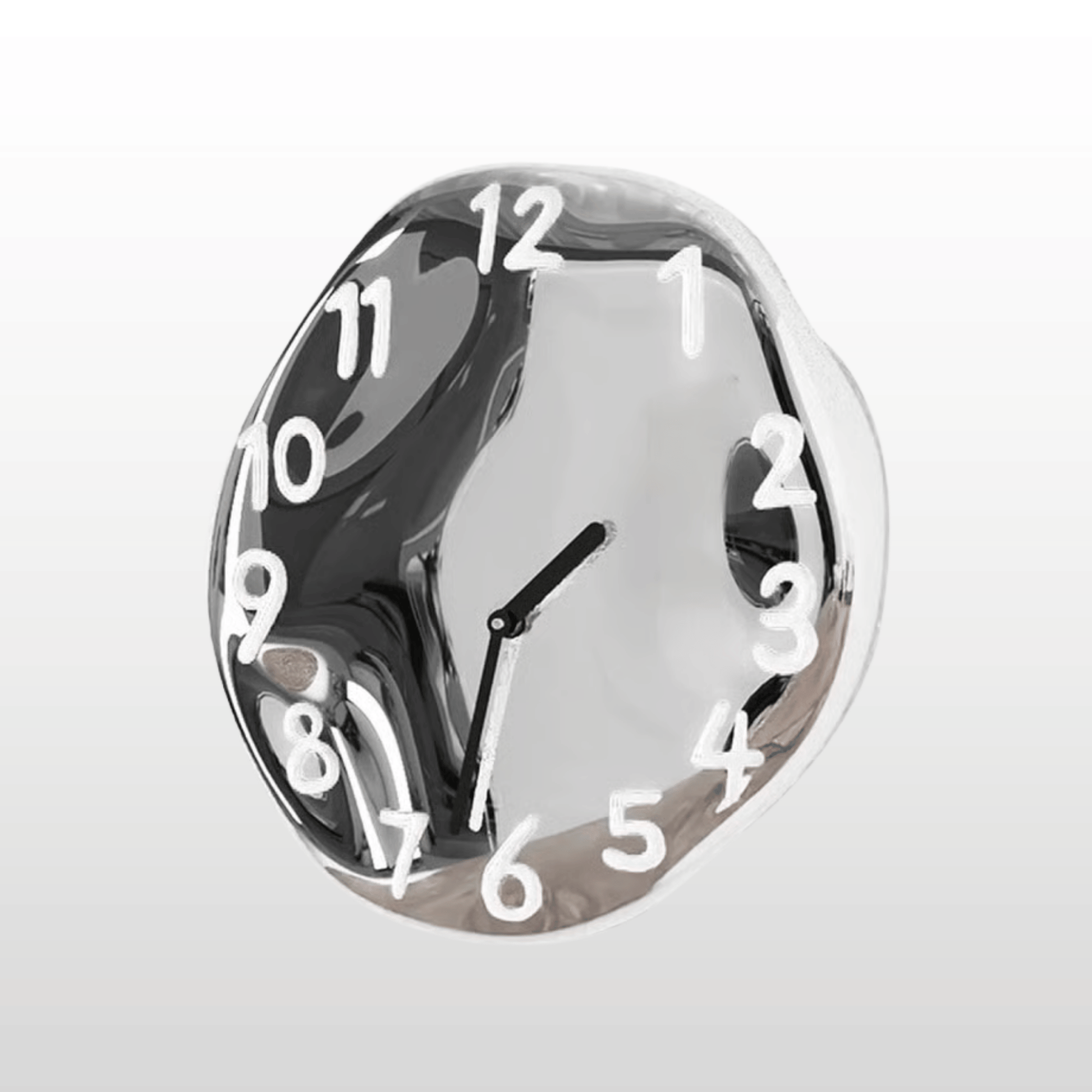 Distorted Numeral Art Wall Clock