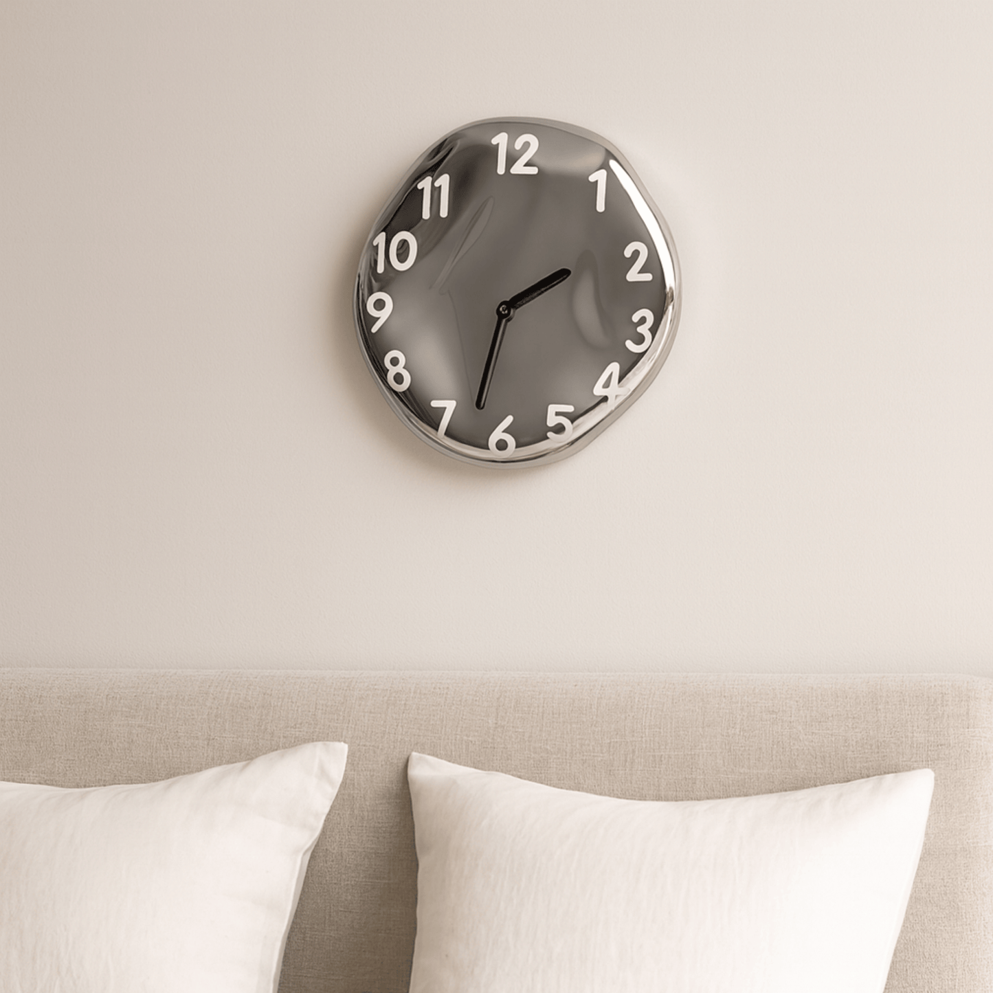 Distorted Numeral Art Wall Clock