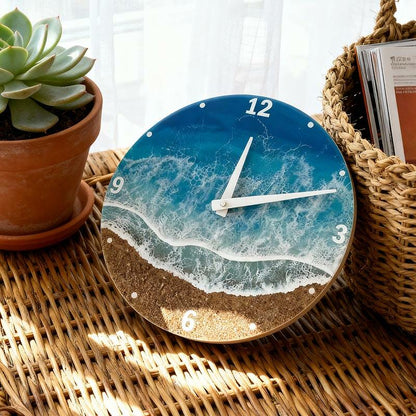 Beach Wave Resin Wall Clock