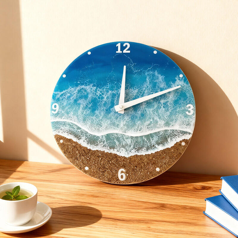 Beach Wave Resin Wall Clock