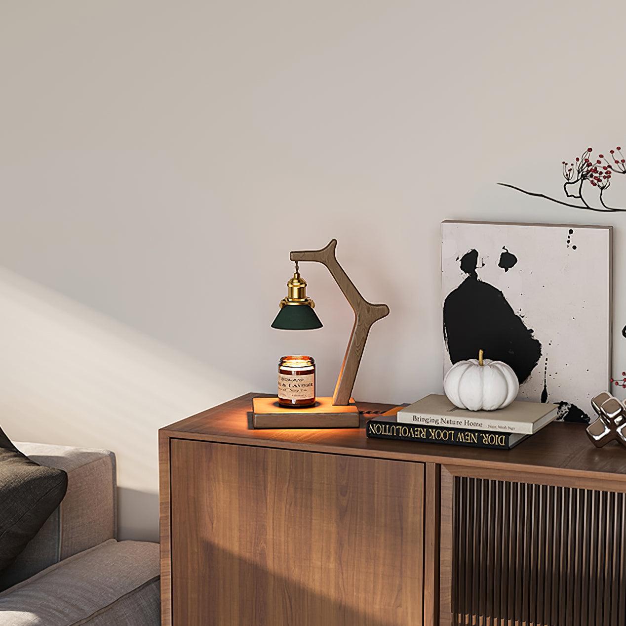 Wooden Joint Arm Candle Warmer Lamp