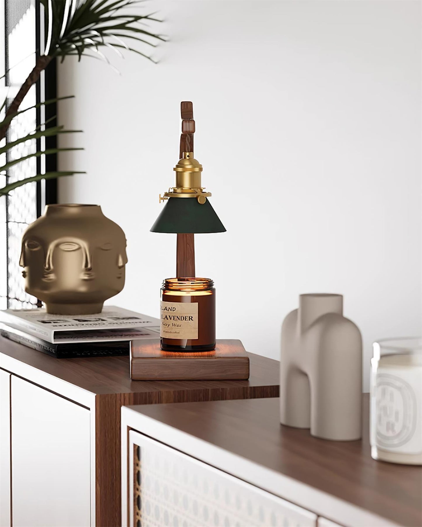 Wooden Joint Arm Candle Warmer Lamp
