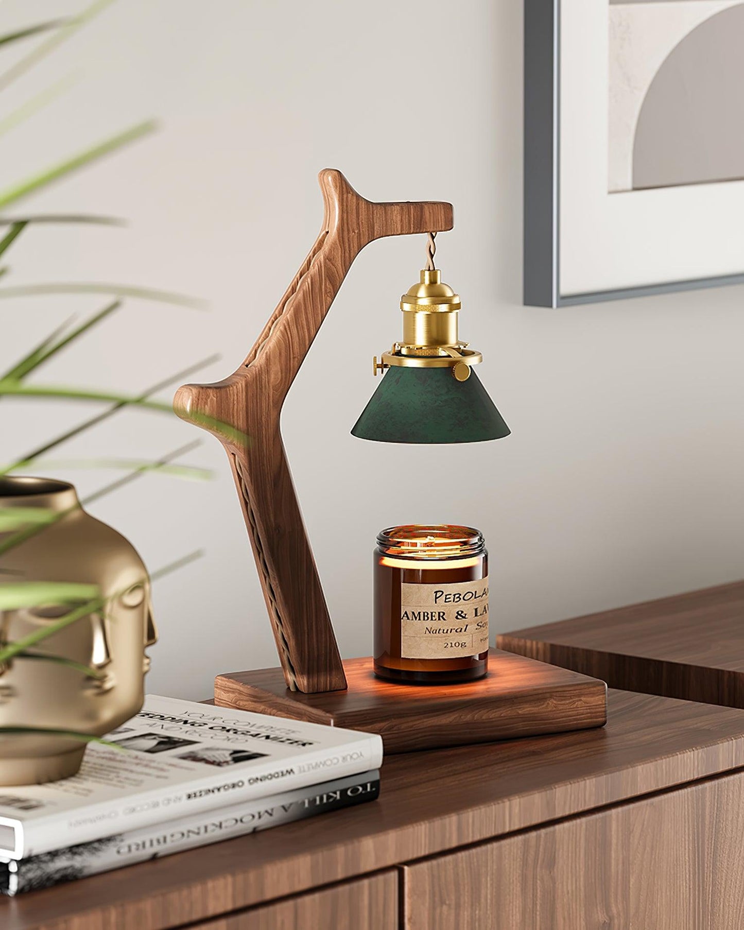 Wooden Joint Arm Candle Warmer Lamp