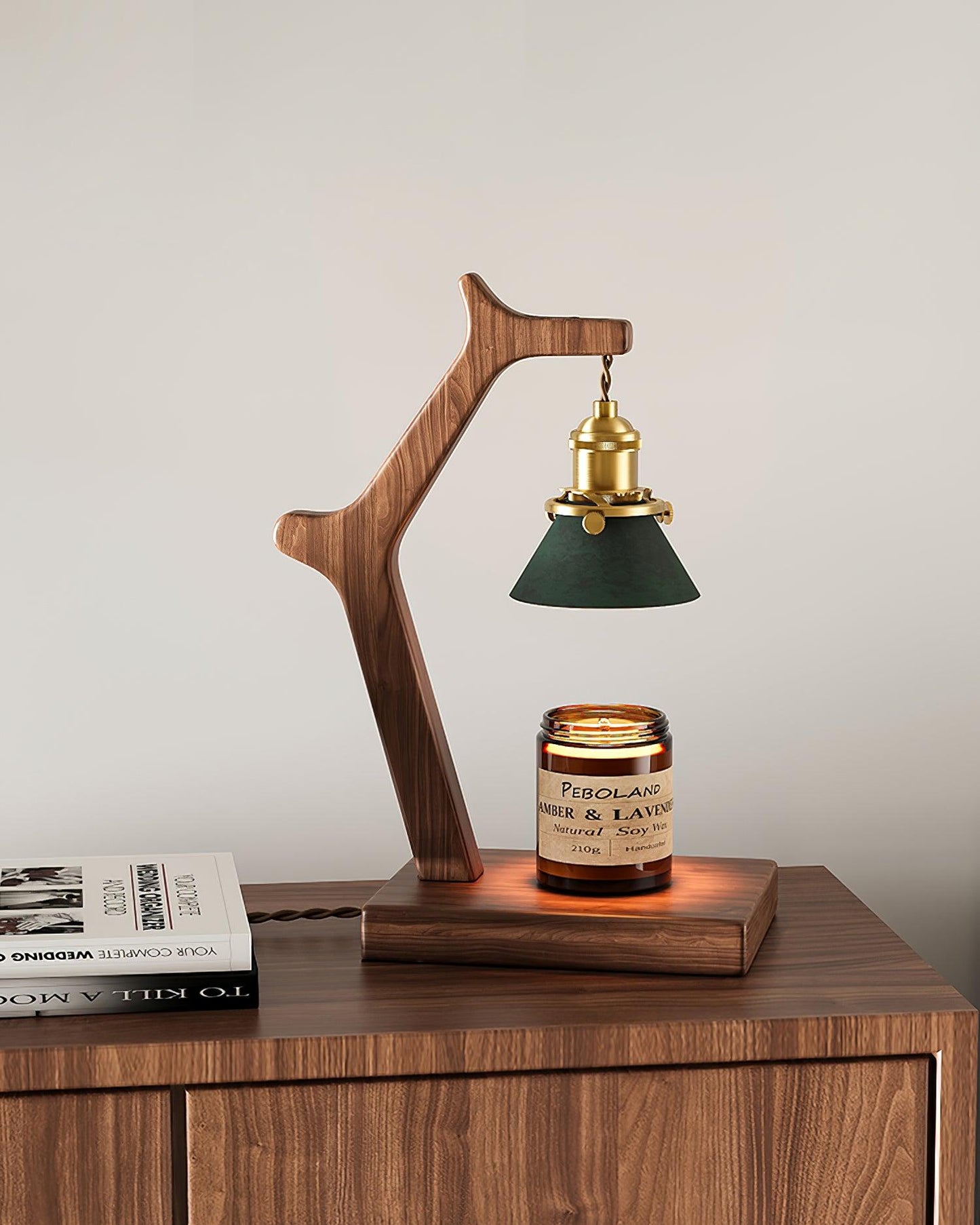 Wooden Joint Arm Candle Warmer Lamp