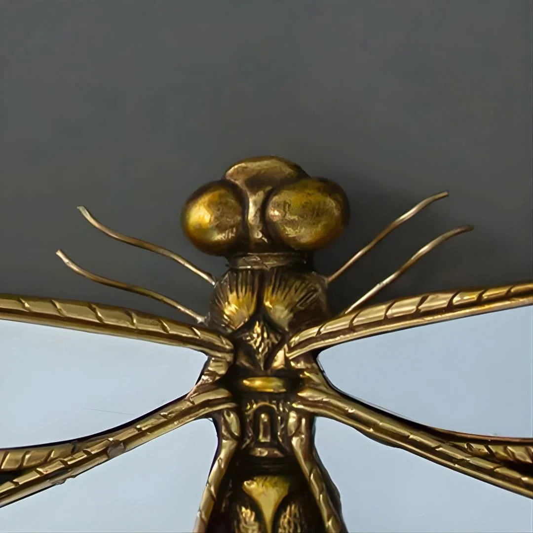 Antique Gold Dragonfly Wall Mirror
