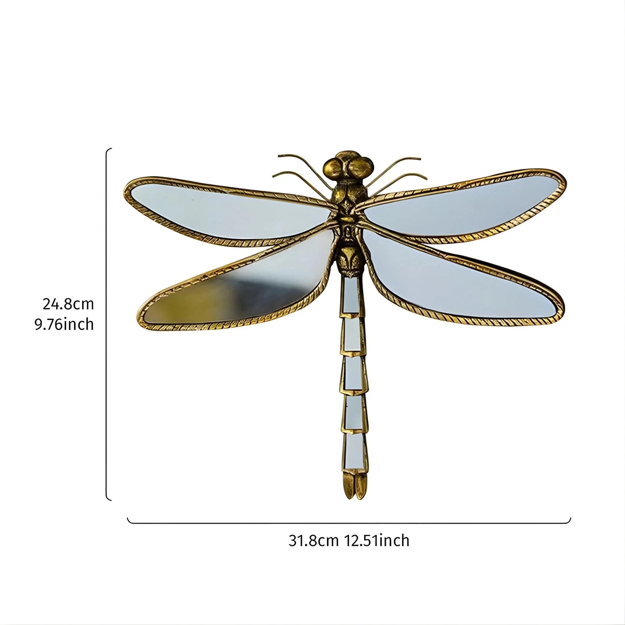 Antique Gold Dragonfly Wall Mirror