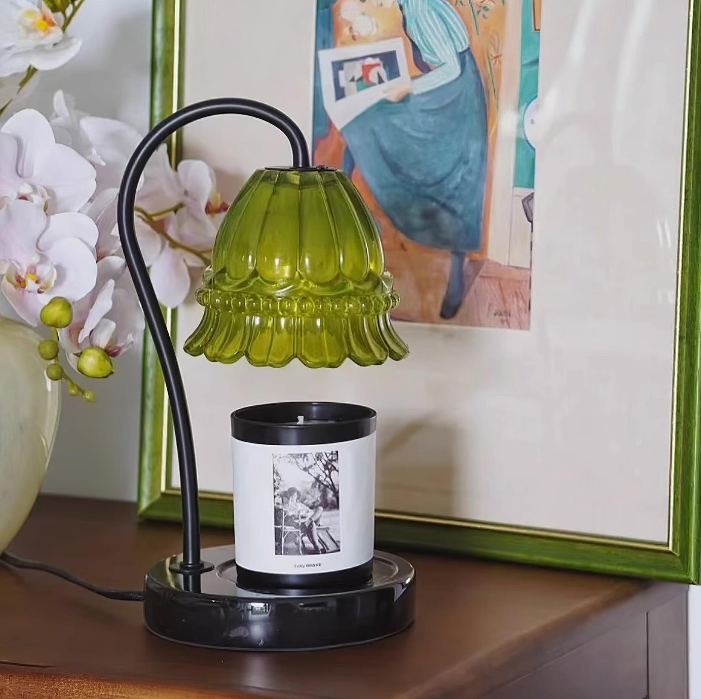 Glass Dome Tabletop Candle Warmer Lamp