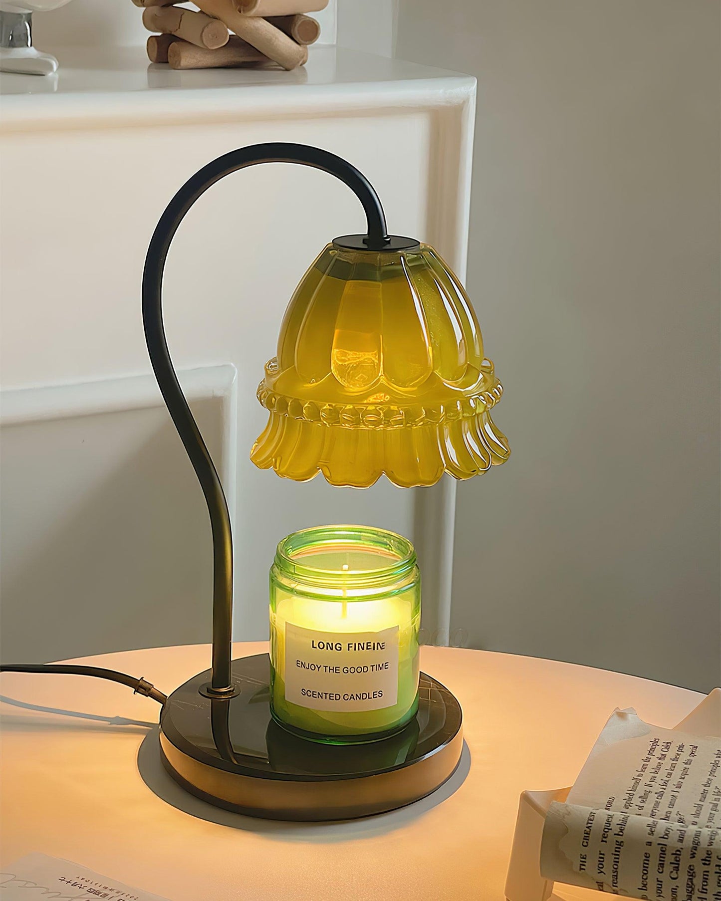 Glass Dome Tabletop Candle Warmer Lamp