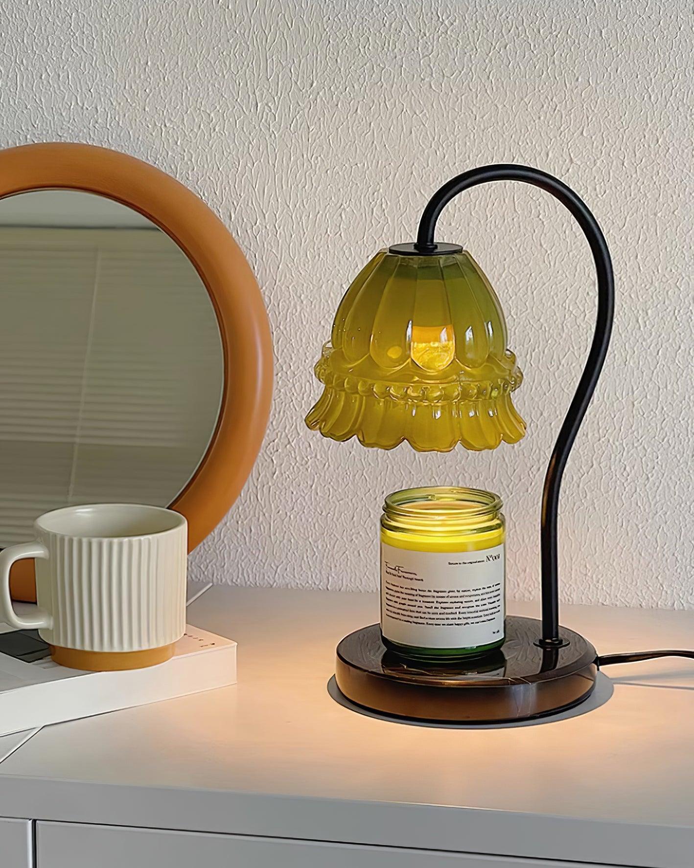 Glass Dome Tabletop Candle Warmer Lamp