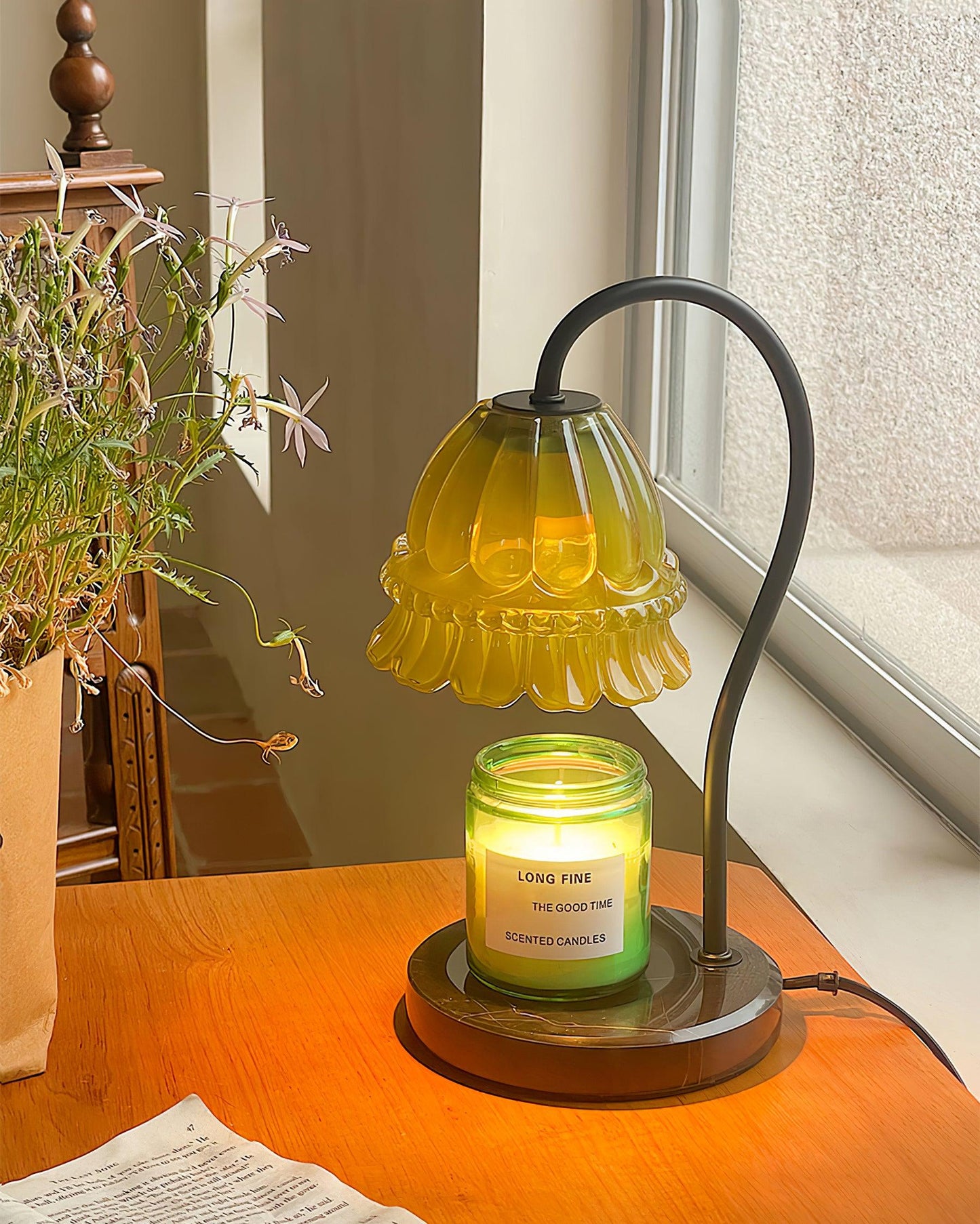 Glass Dome Tabletop Candle Warmer Lamp