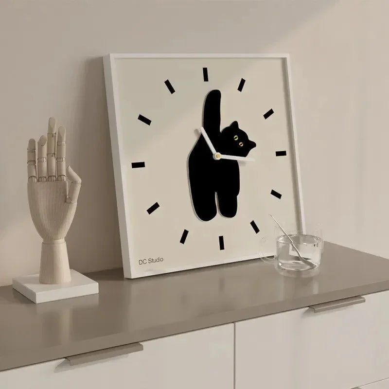Cat Silhouette Wall Clock
