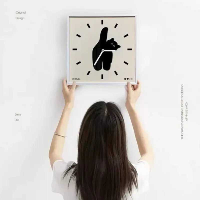 Cat Silhouette Wall Clock