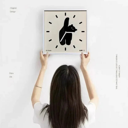 Cat Silhouette Wall Clock